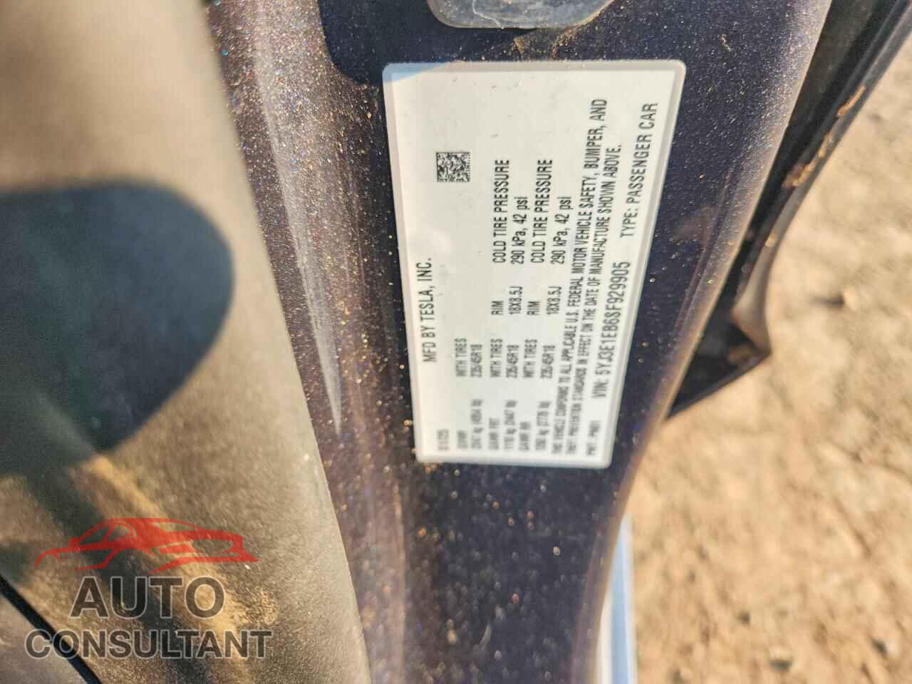 TESLA MODEL 3 2025 - 5YJ3E1EB6SF929905