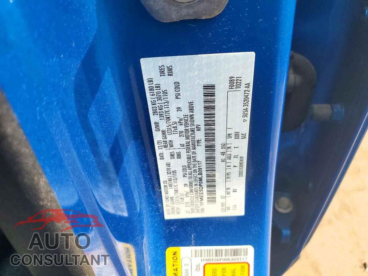 FORD BRONCO 2021 - 1FMEE5DP0MLB09117