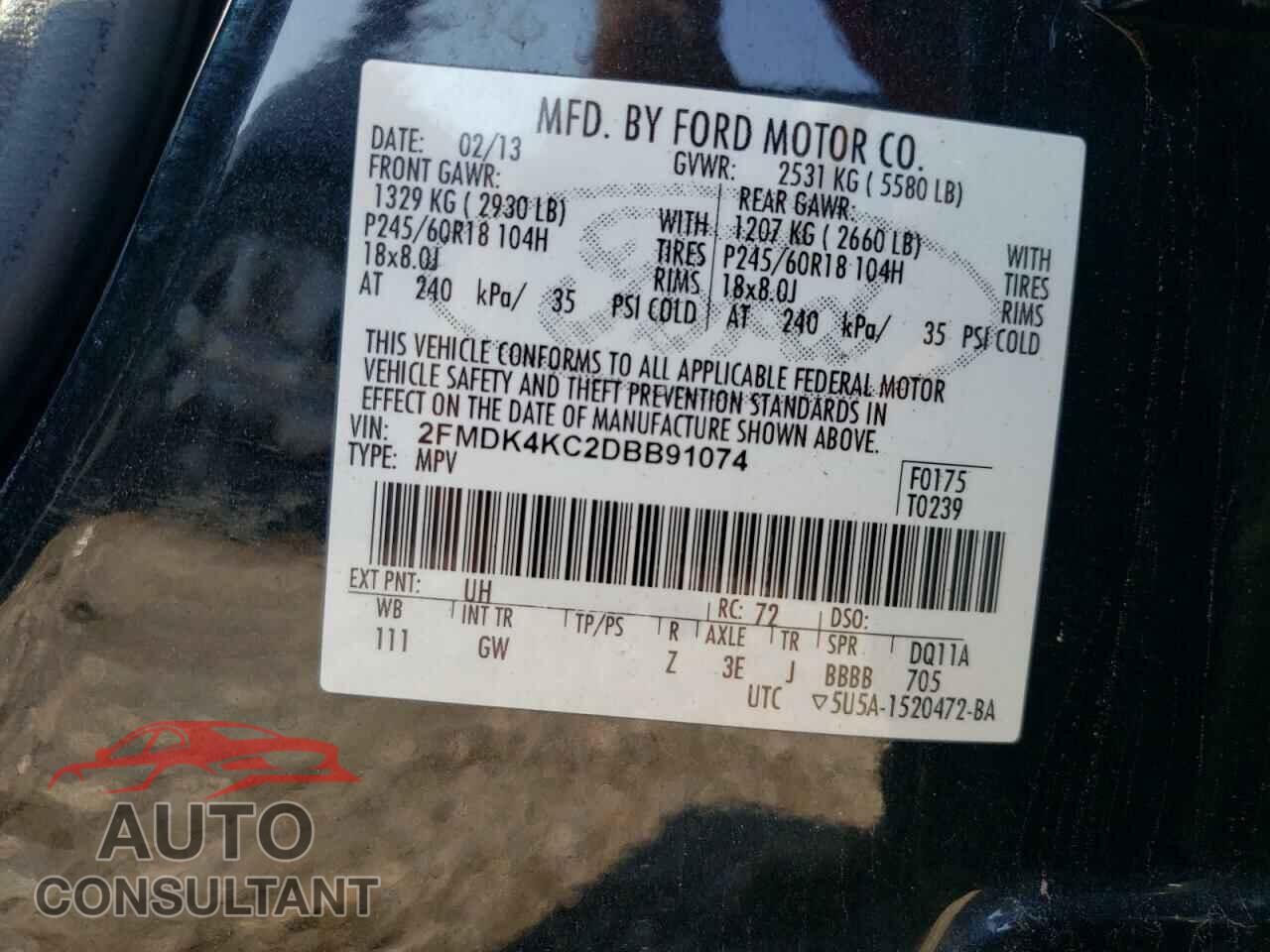 FORD EDGE 2013 - 2FMDK4KC2DBB91074