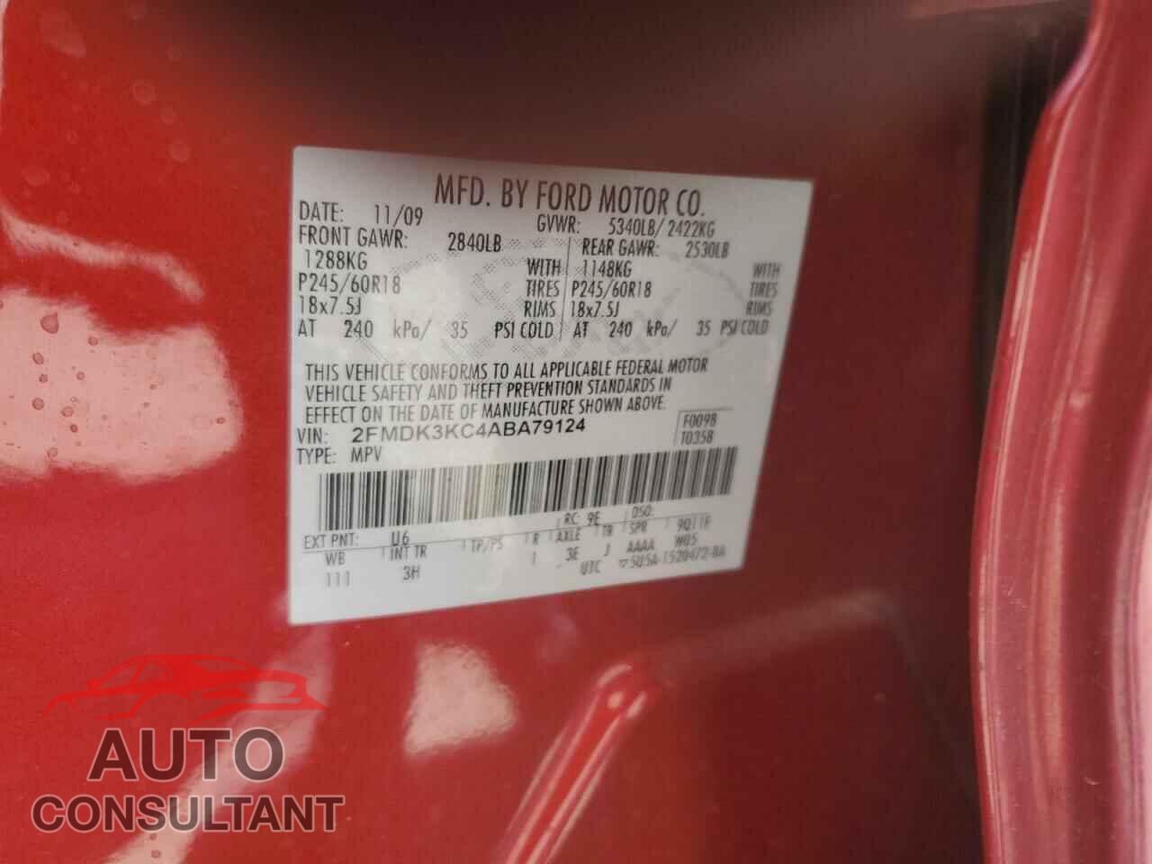 FORD EDGE 2010 - 2FMDK3KC4ABA79124