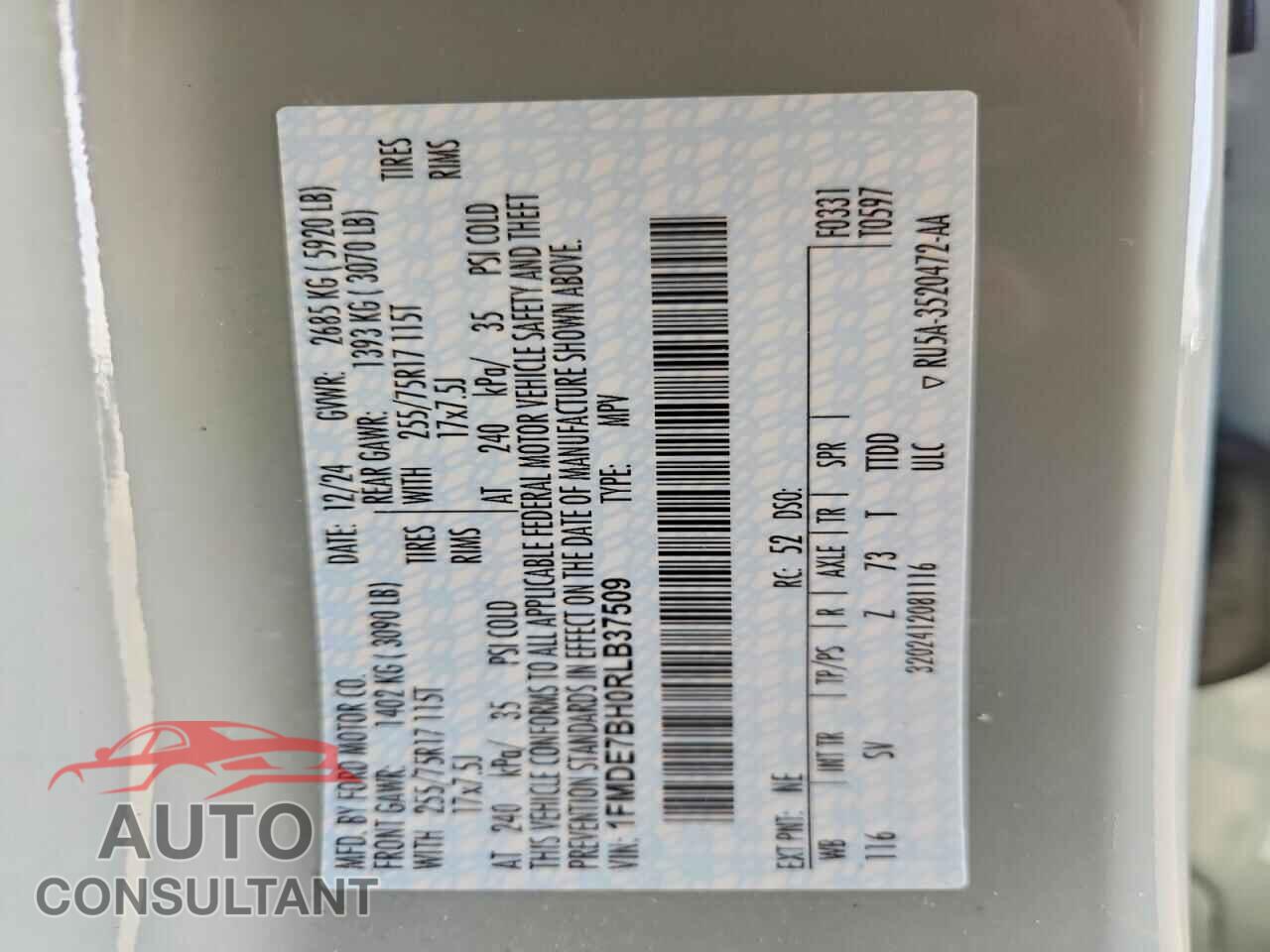 FORD BRONCO BIG 2024 - 1FMDE7BH0RLB37509