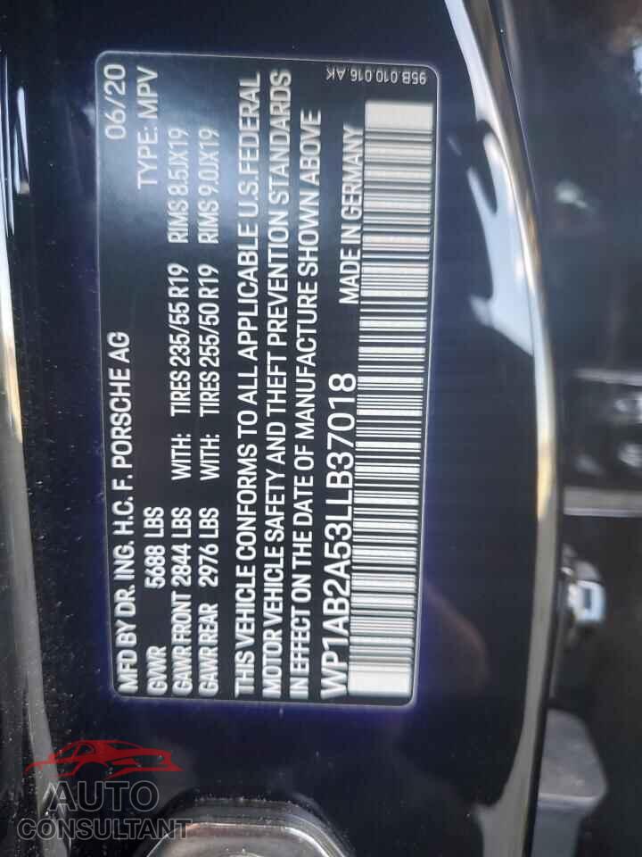 PORSCHE MACAN 2020 - WP1AB2A53LLB37018