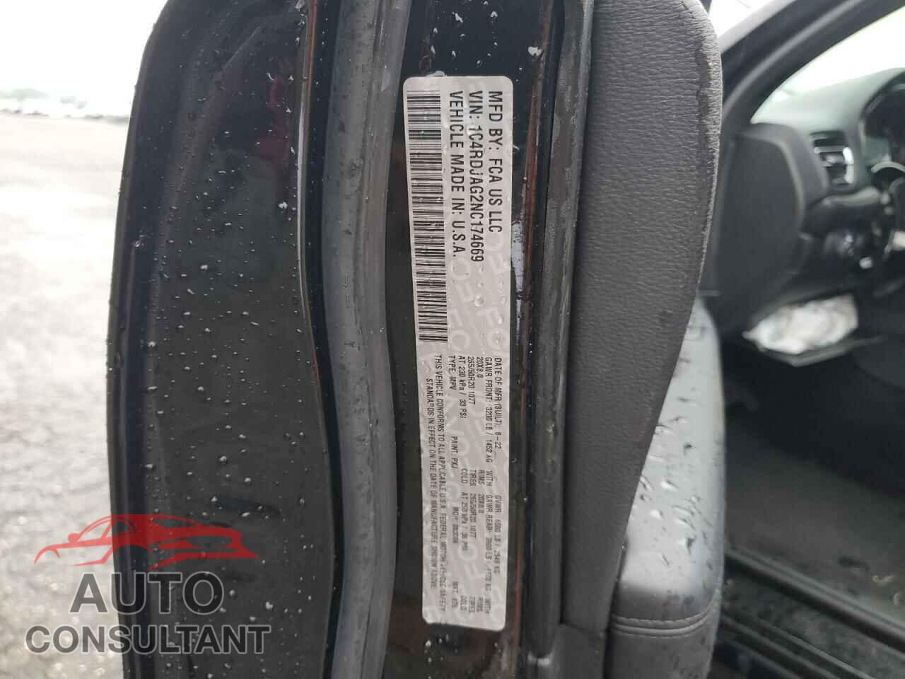 DODGE DURANGO 2022 - 1C4RDJAG2NC174669