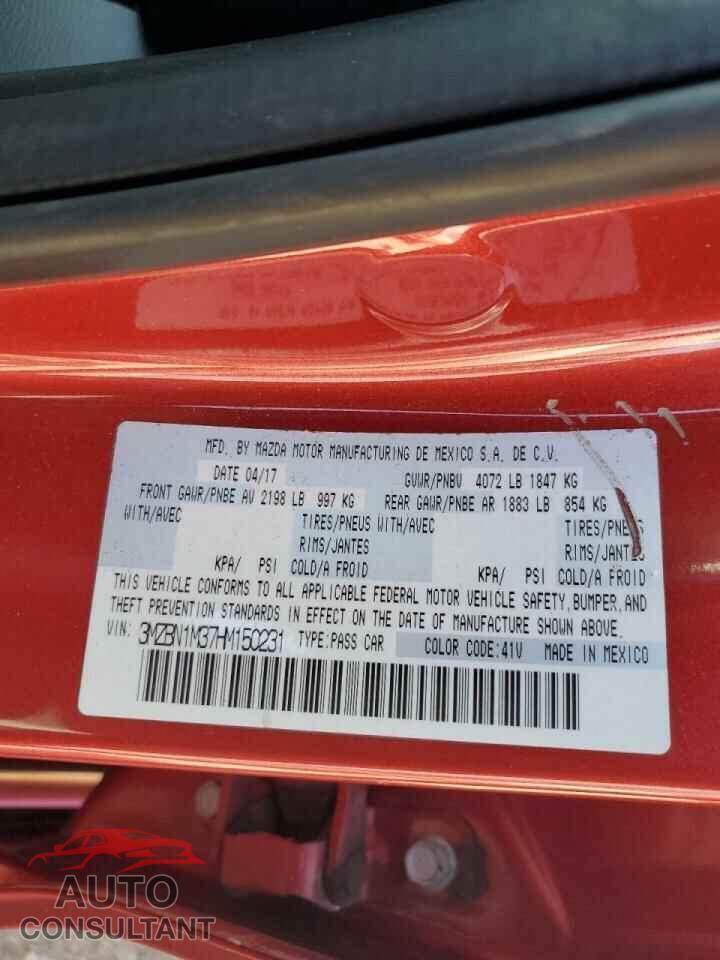 MAZDA 3 2017 - 3MZBN1M37HM150231