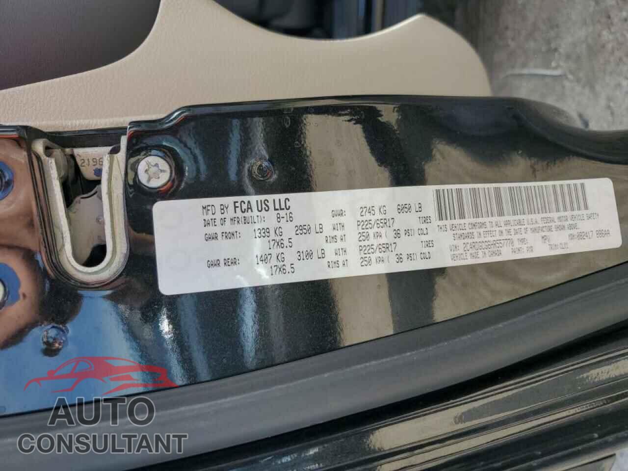 DODGE CARAVAN 2017 - 2C4RDGCG6HR557770