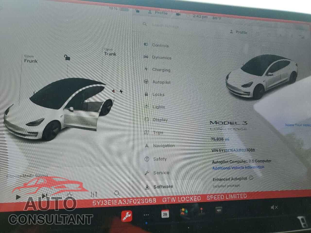 TESLA MODEL 3 2018 - 5YJ3E1EA3JF023068
