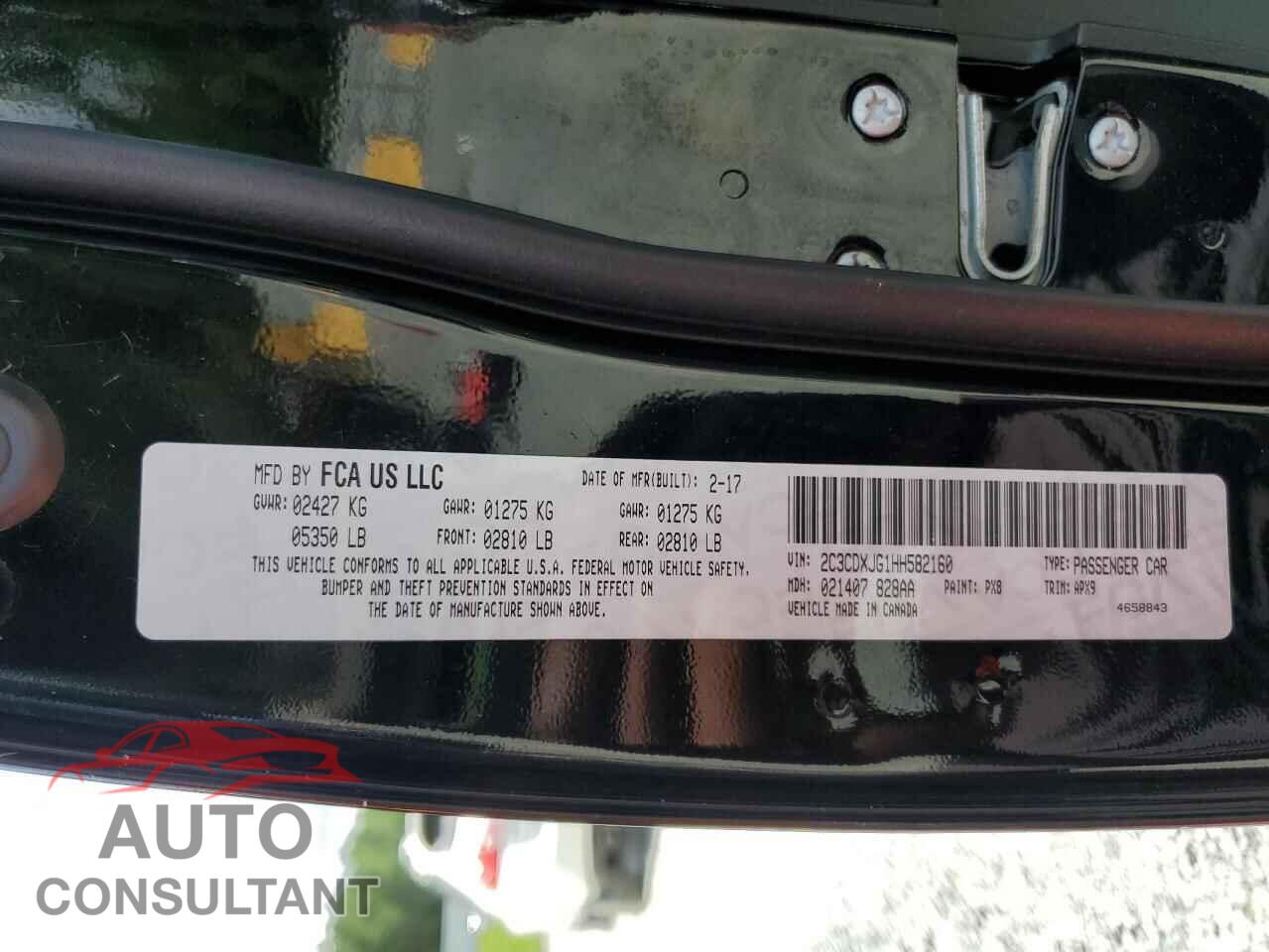 DODGE CHARGER 2017 - 2C3CDXJG1HH582160