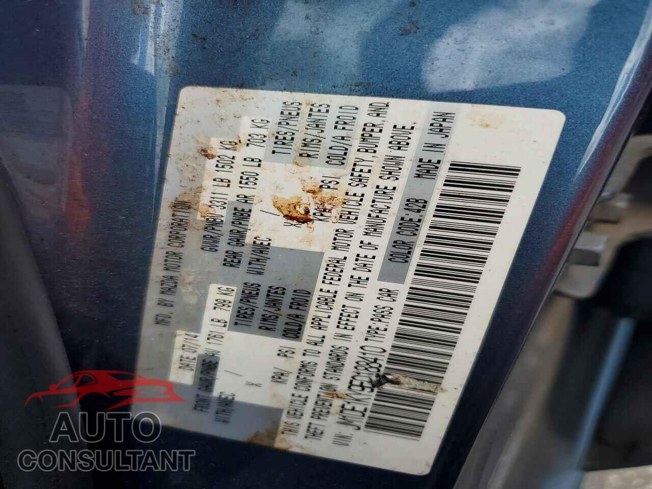 MAZDA 2 2014 - JM1DE1KY9E0188410