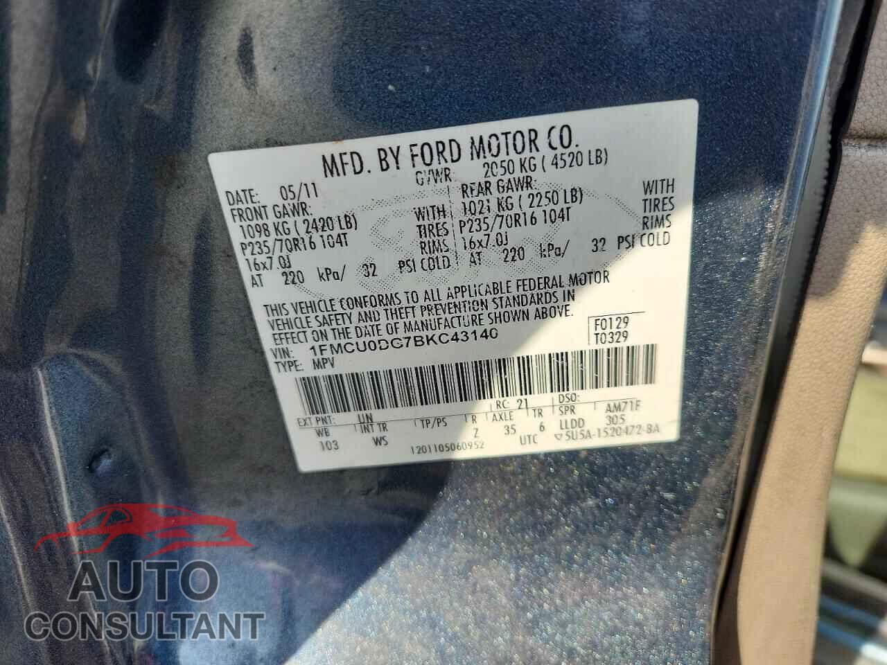 FORD ESCAPE 2011 - 1FMCU0DG7BKC43140