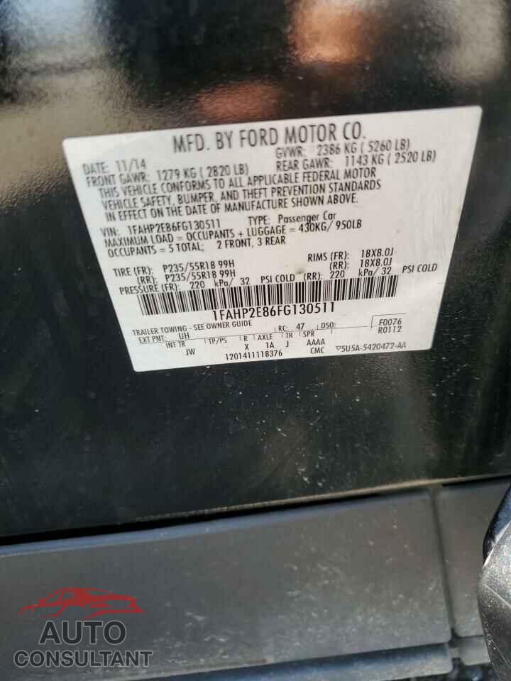 FORD TAURUS 2015 - 1FAHP2E86FG130511
