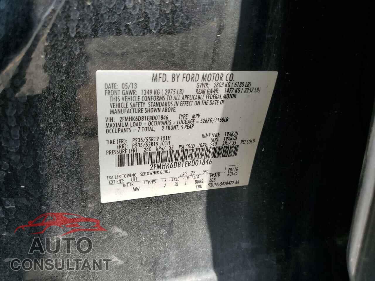 FORD FLEX 2014 - 2FMHK6D81EBD01846