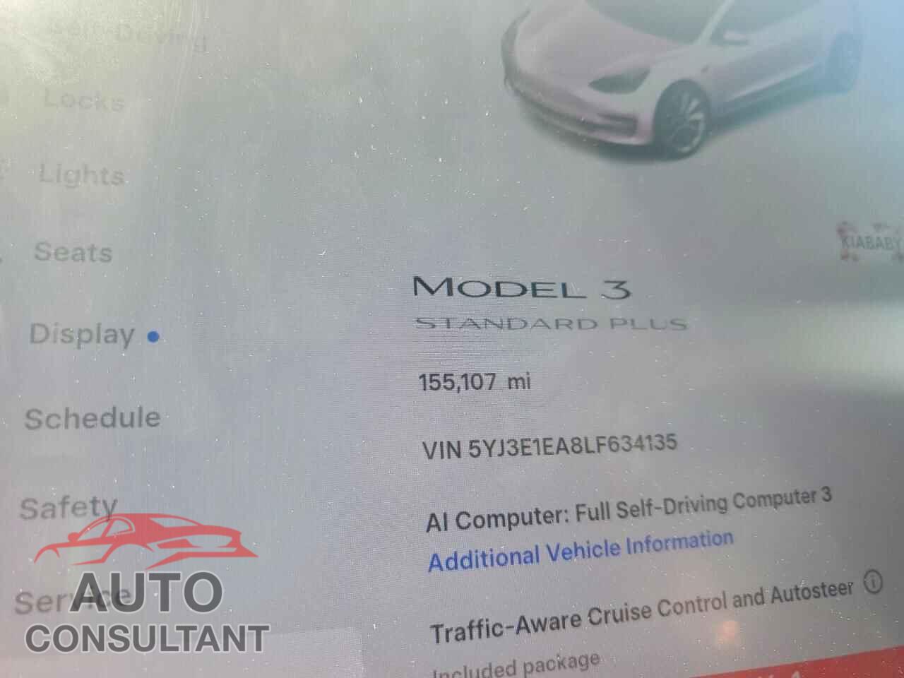 TESLA MODEL 3 2020 - 5YJ3E1EA8LF634135