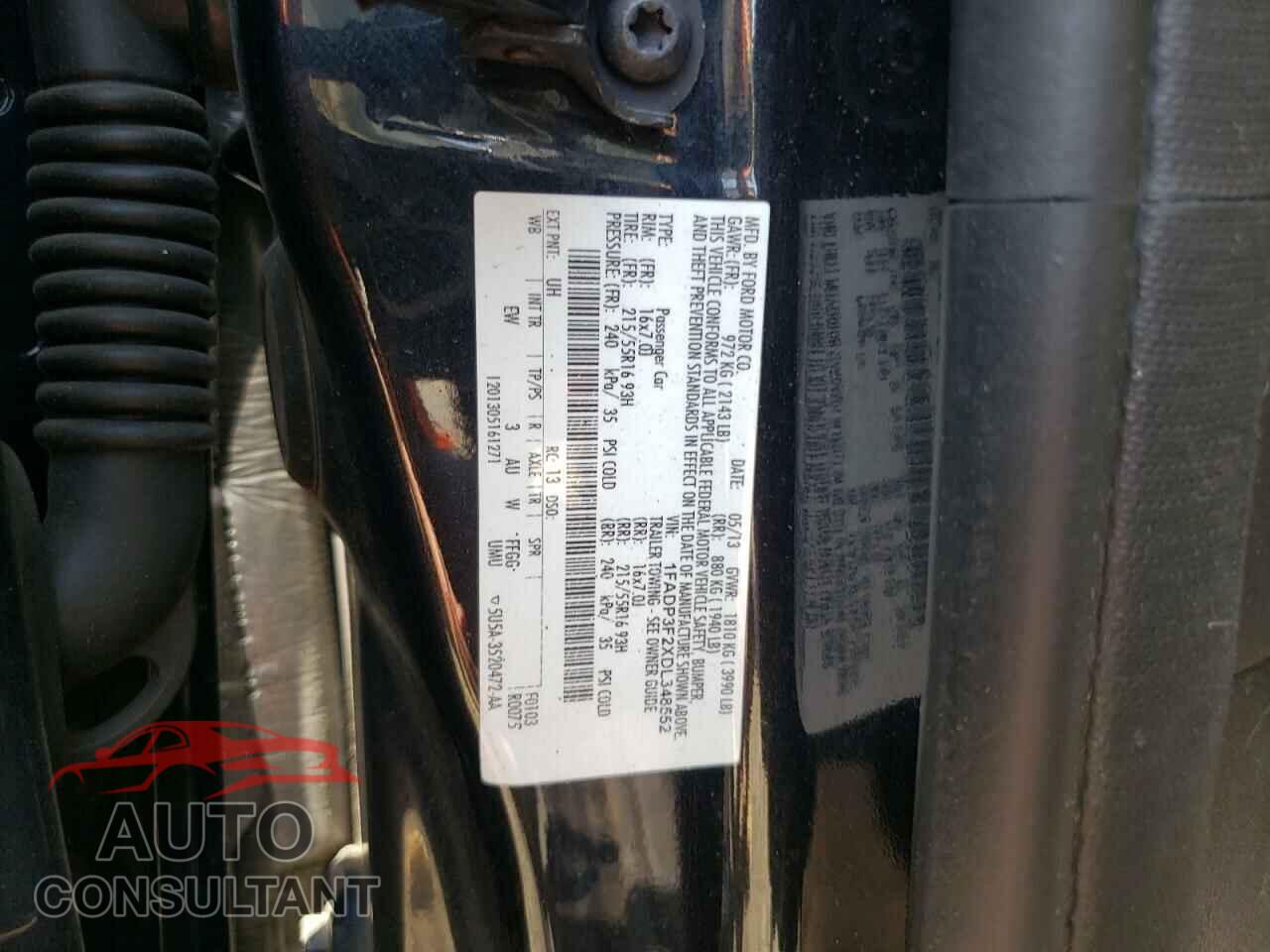 FORD FOCUS 2013 - 1FADP3F2XDL348552