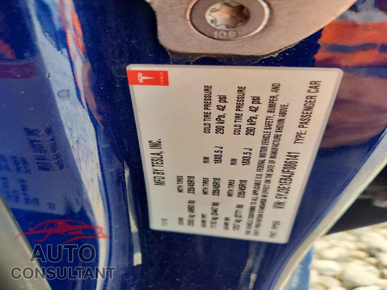 TESLA MODEL 3 2018 - 5YJ3E1EB4JF086141
