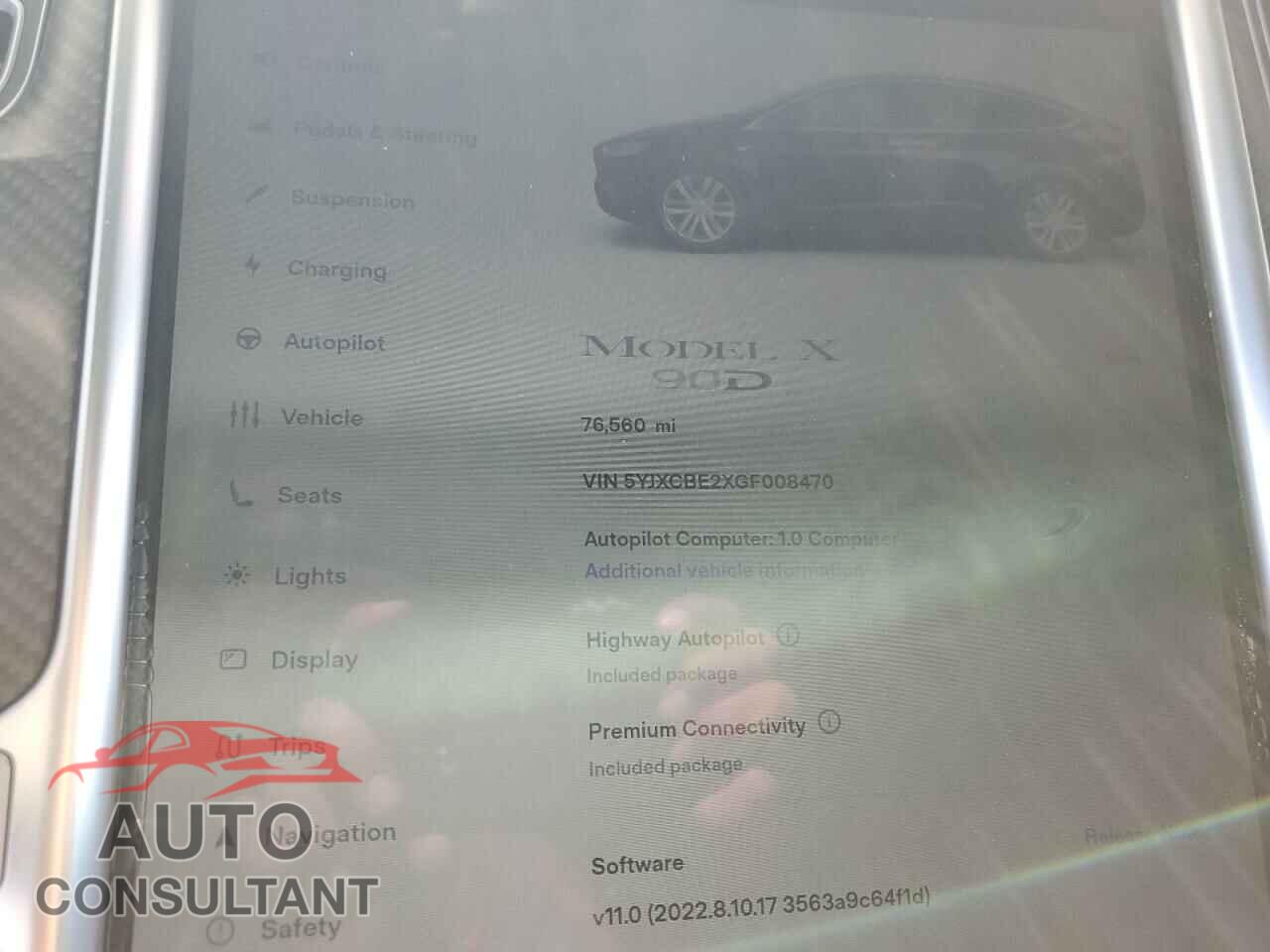 TESLA MODEL X 2016 - 5YJXCBE2XGF008470