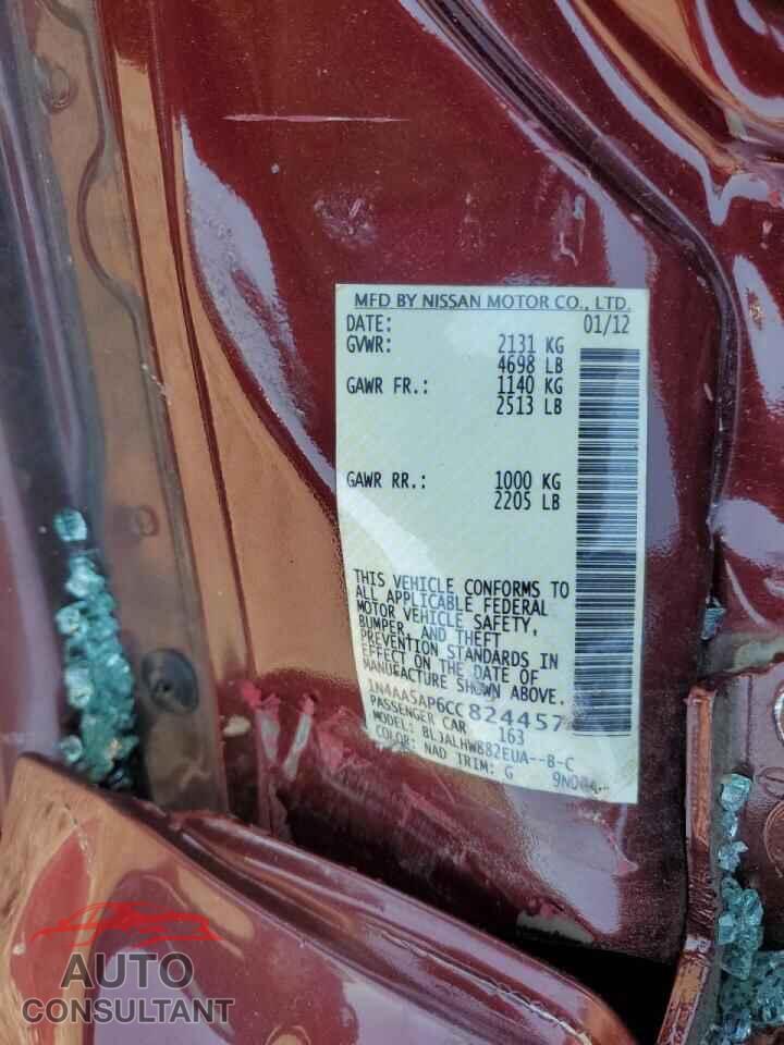 NISSAN MAXIMA 2012 - 1N4AA5AP6CC824457