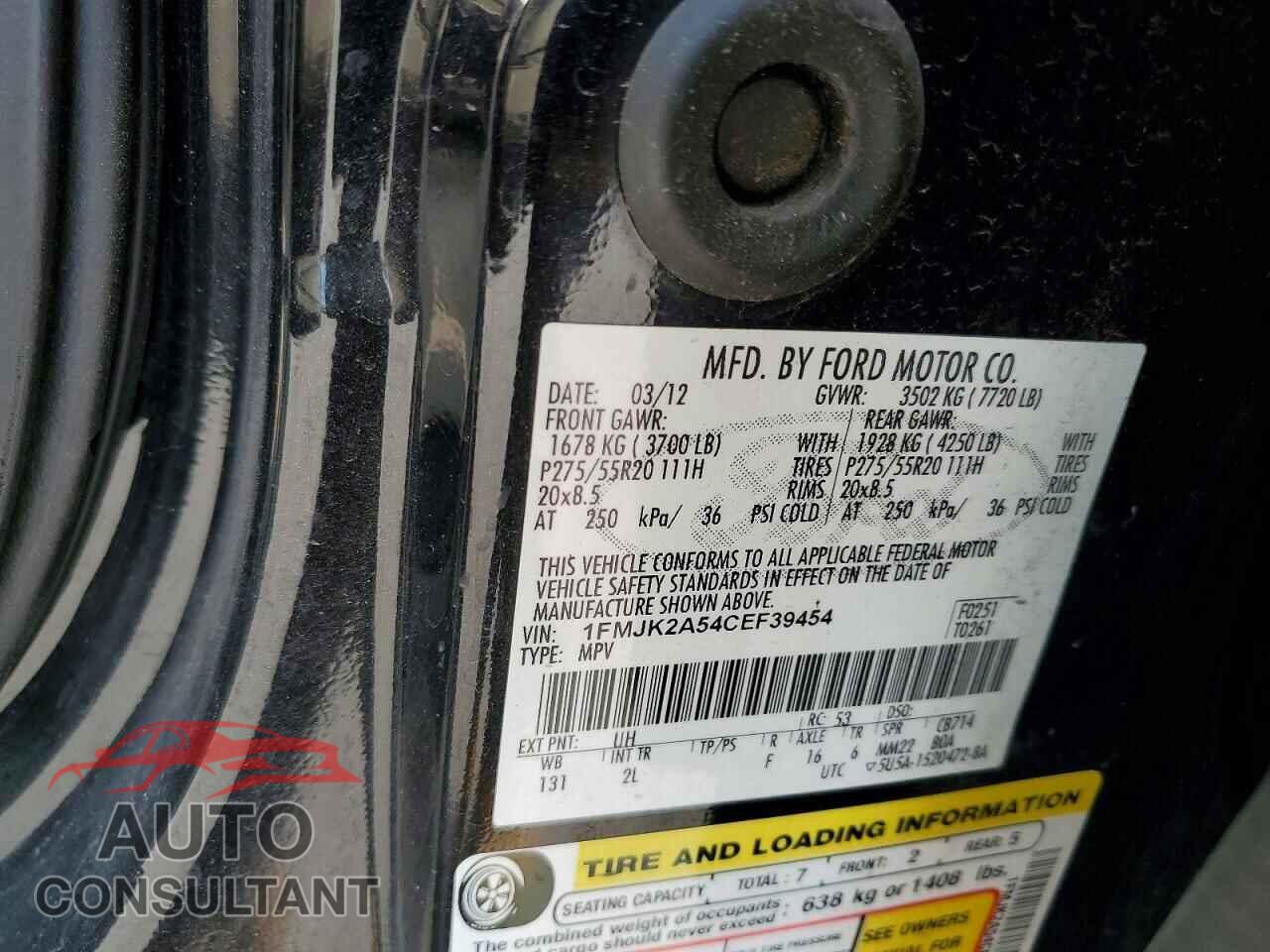 FORD EXPEDITION 2012 - 1FMJK2A54CEF39454