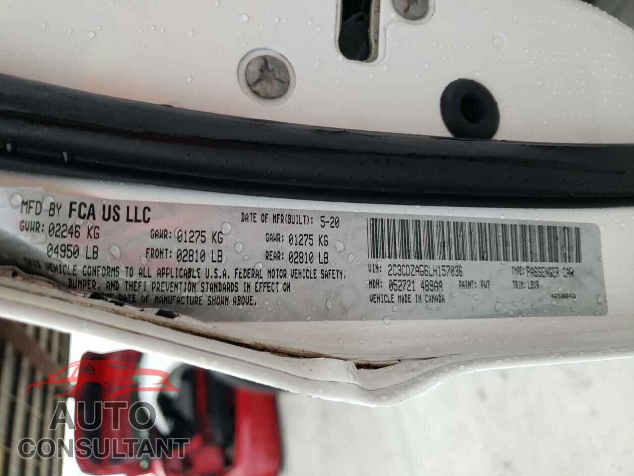 DODGE CHALLENGER 2020 - 2C3CDZAG6LH157036