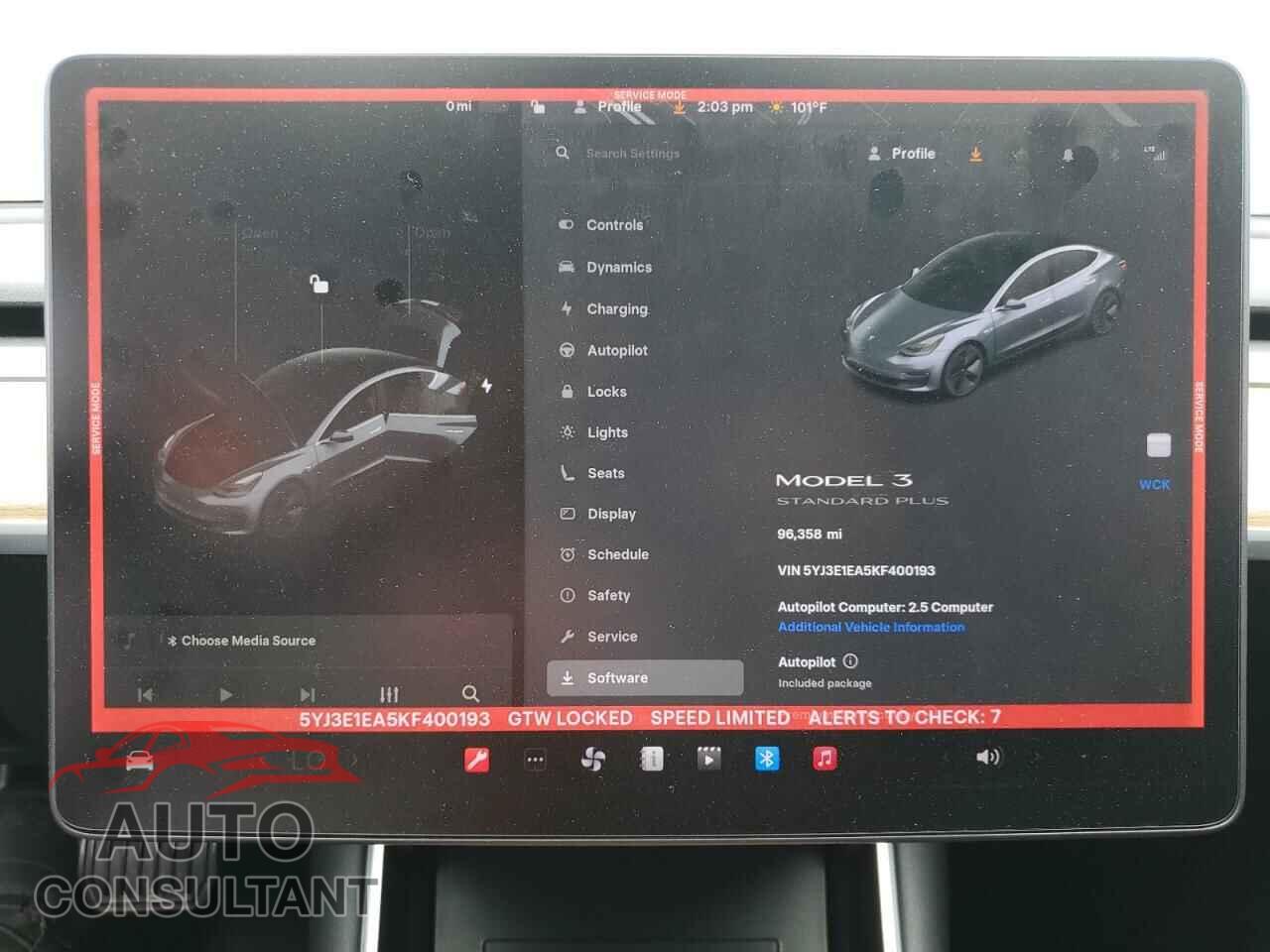 TESLA MODEL 3 2019 - 5YJ3E1EA5KF400193