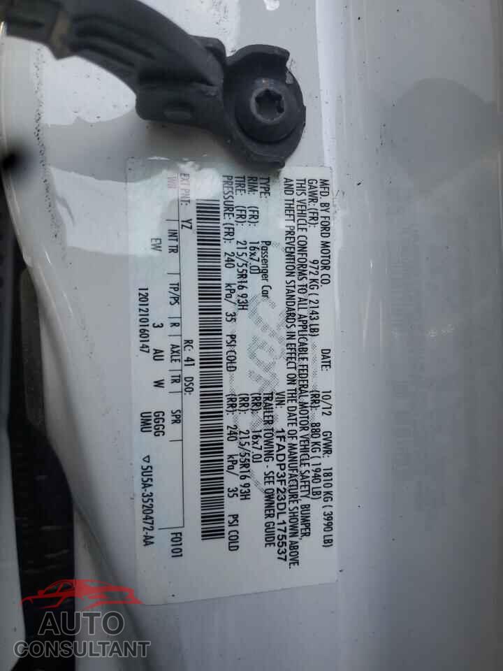 FORD FOCUS 2013 - 1FADP3F23DL175537