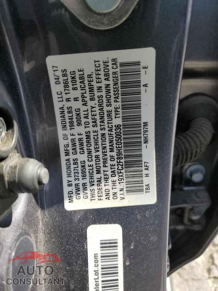 HONDA CIVIC 2017 - 19XFC2F89HE050036