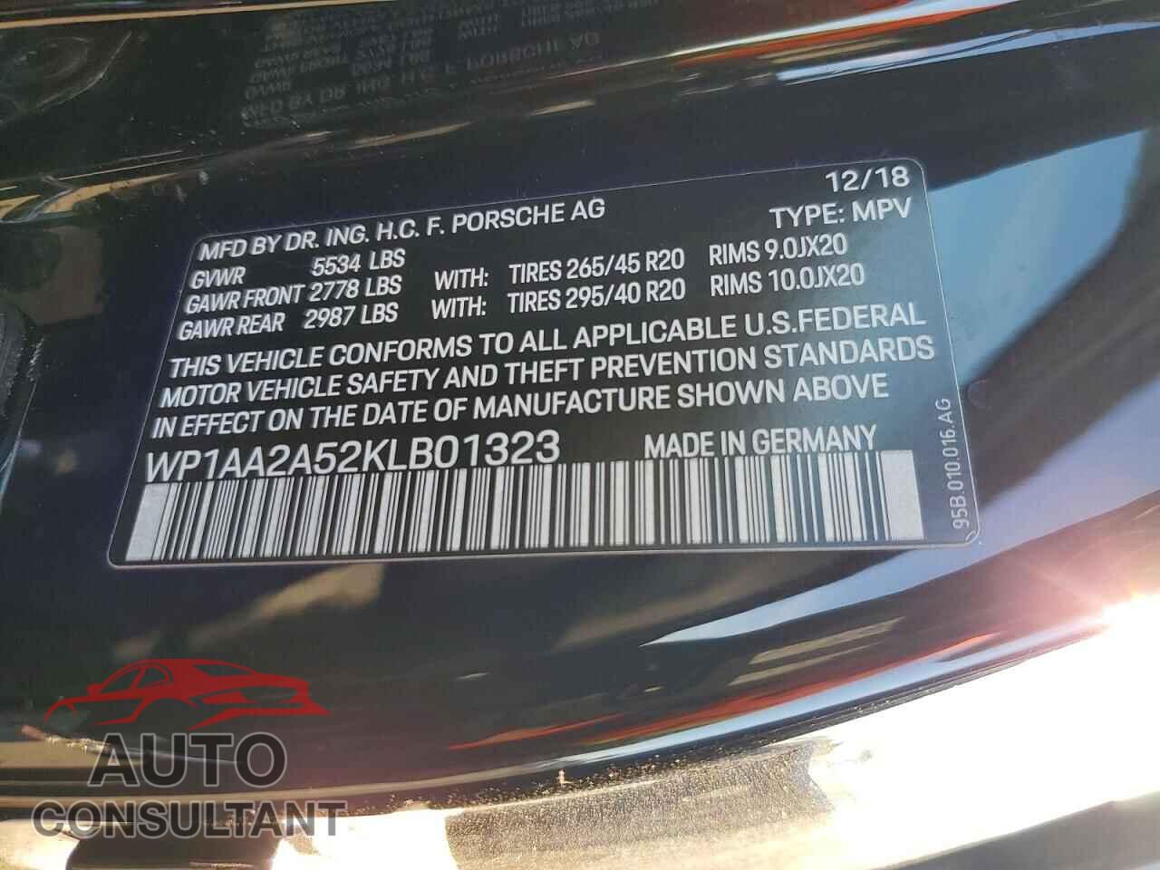 PORSCHE MACAN 2019 - WP1AA2A52KLB01323