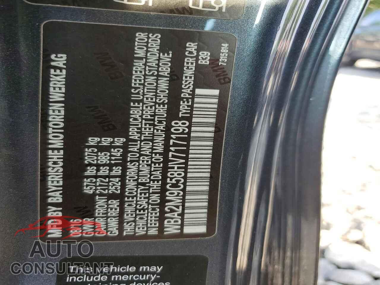 BMW 2 SERIES 2017 - WBA2M9C58HV717198