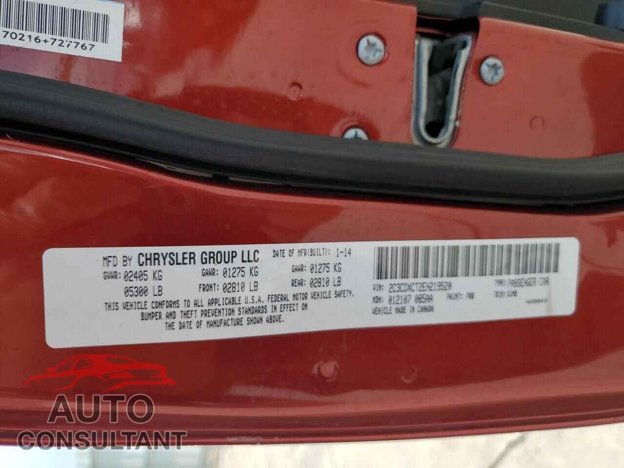 DODGE CHARGER 2014 - 2C3CDXCT2EH219520