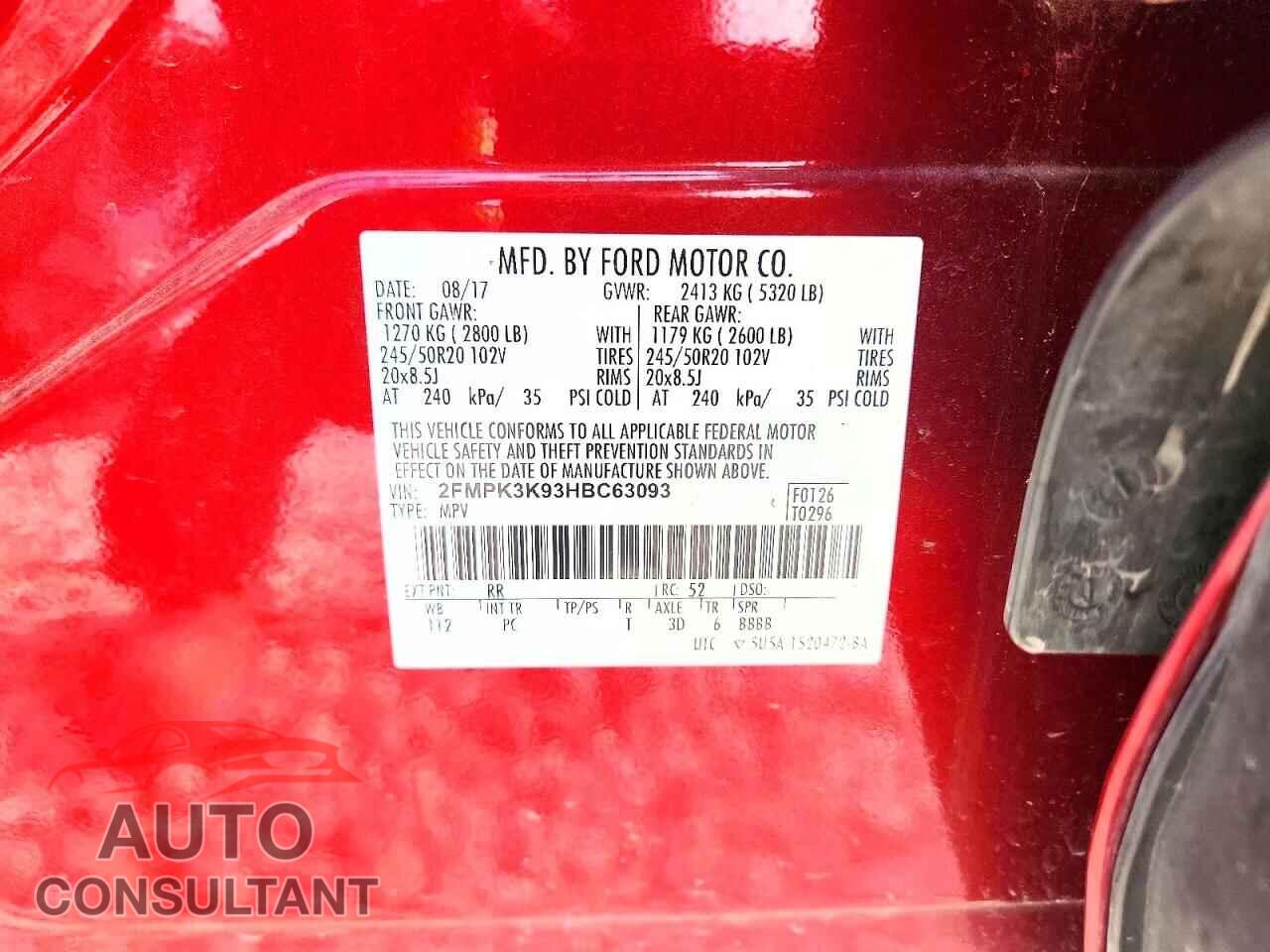 FORD EDGE 2017 - 2FMPK3K93HBC63093