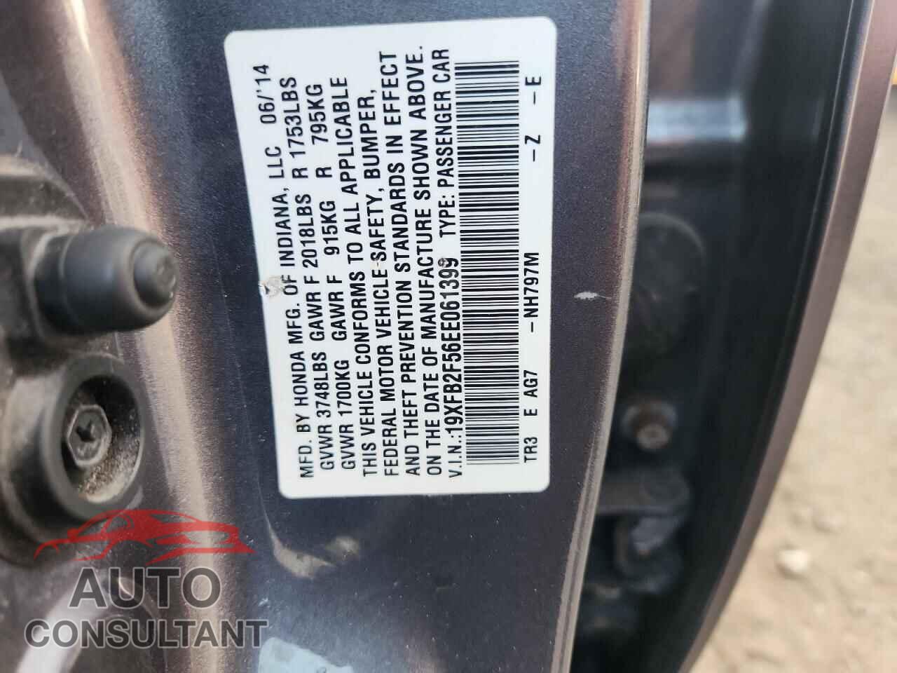 HONDA CIVIC 2014 - 19XFB2F56EE061399