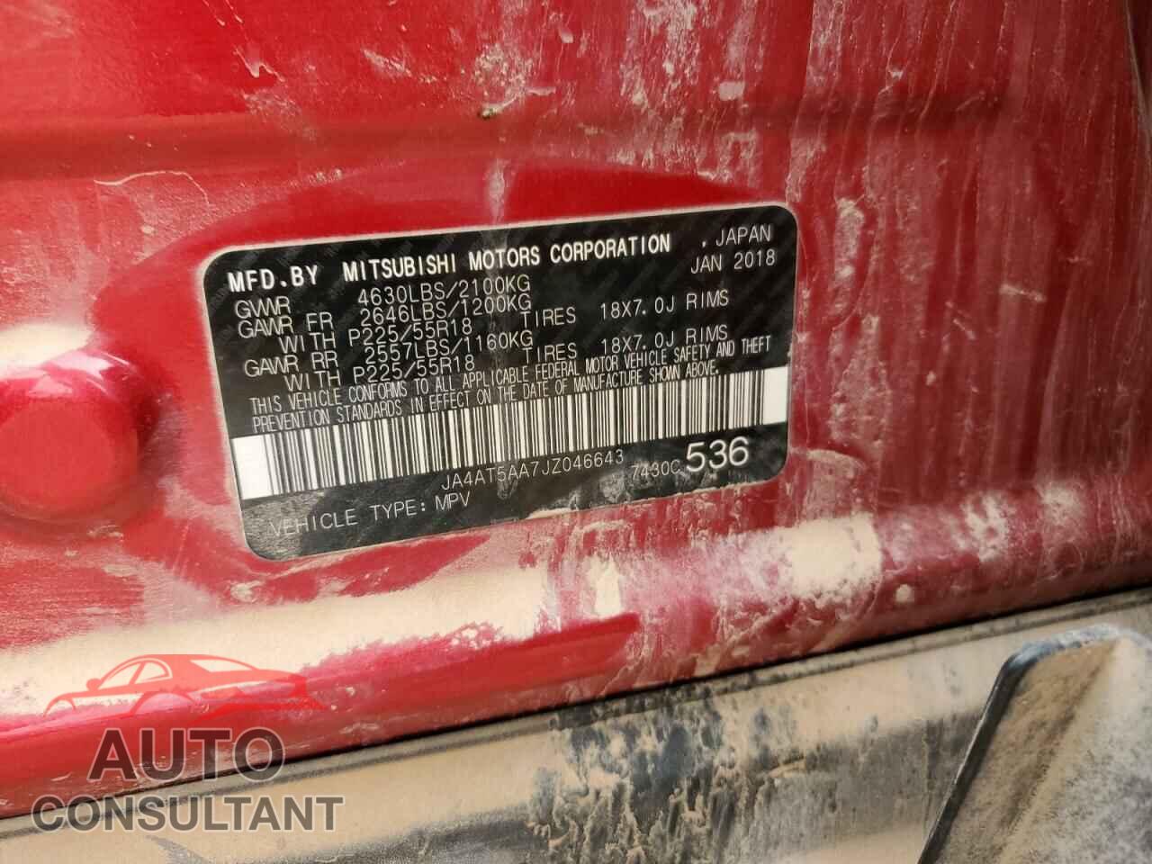 MITSUBISHI ECLIPSE 2018 - JA4AT5AA7JZ046643