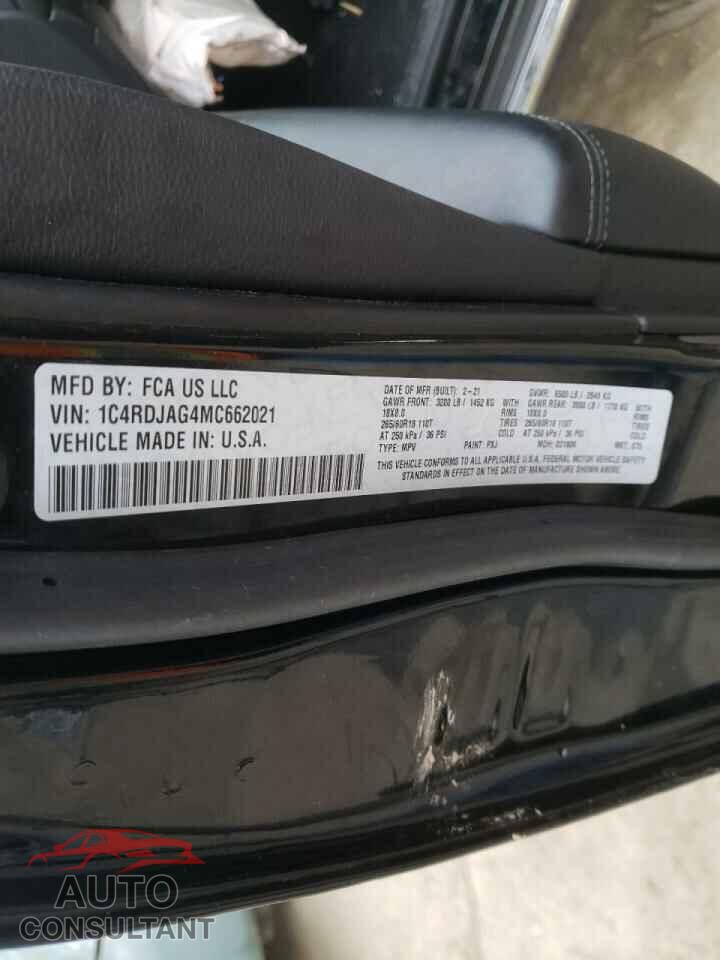 DODGE DURANGO 2021 - 1C4RDJAG4MC662021