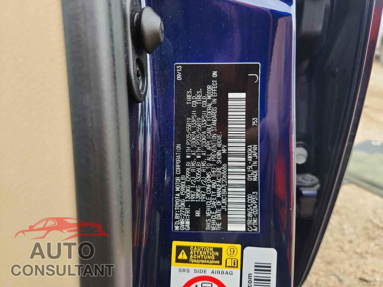 LEXUS RX450 2014 - JTJBC1BA7E2068686