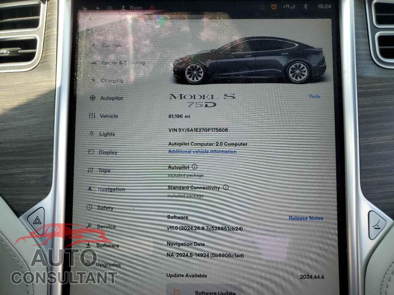 TESLA MODEL S 2016 - 5YJSA1E27GF175606