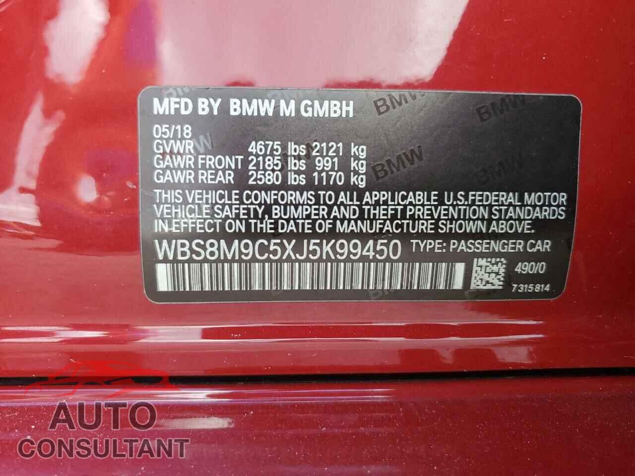 BMW M3 2018 - WBS8M9C5XJ5K99450