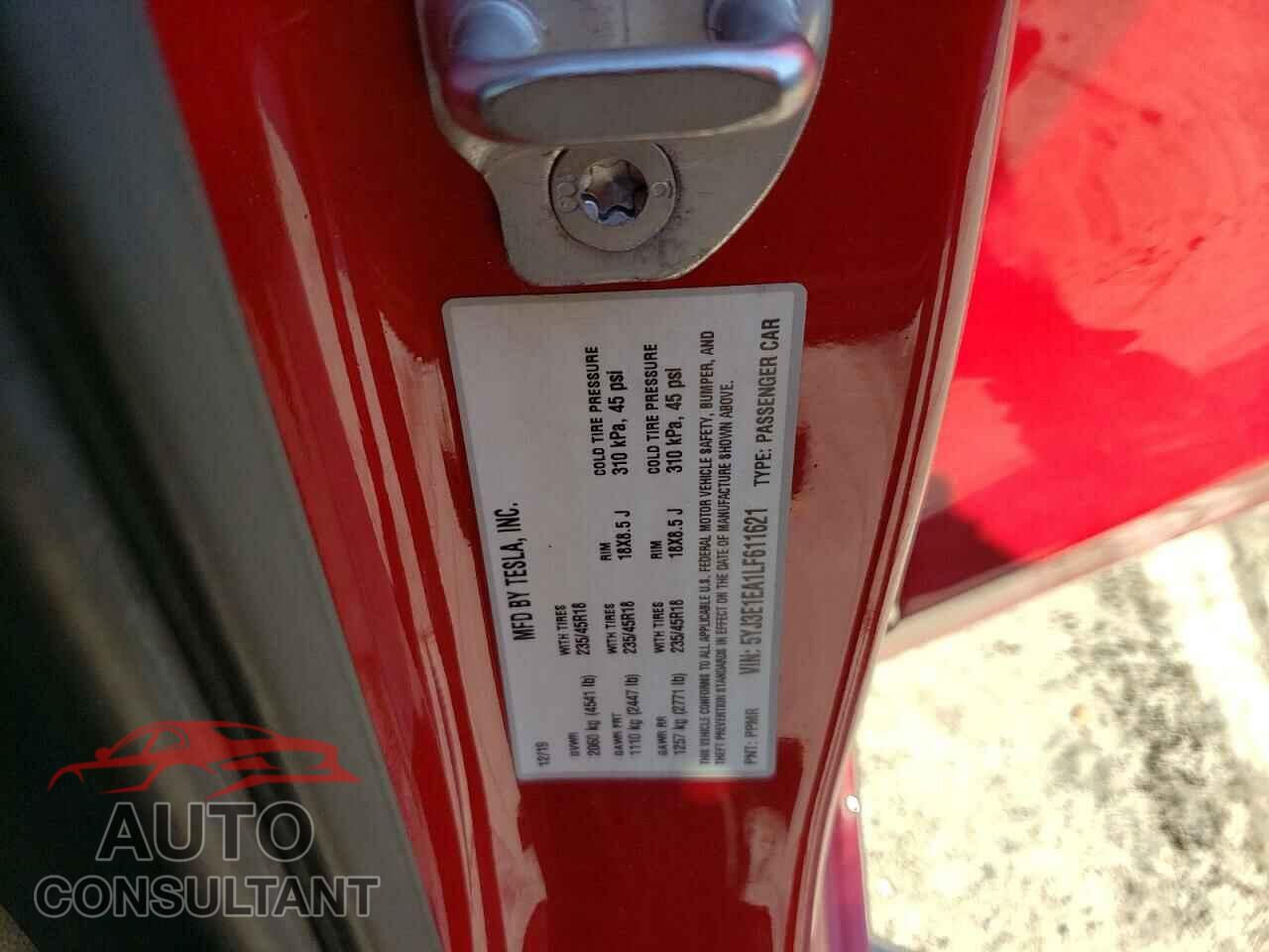 TESLA MODEL 3 2020 - 5YJ3E1EA1LF611621