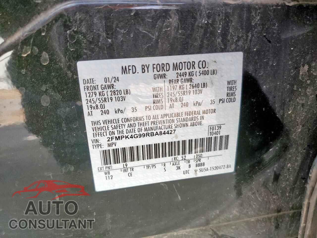 FORD EDGE 2024 - 2FMPK4G99RBA84427