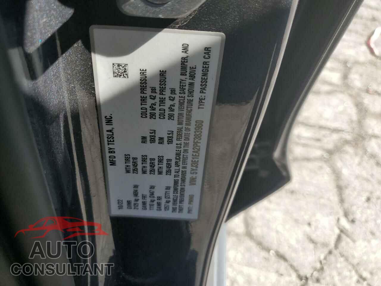 TESLA MODEL 3 2023 - 5YJ3E1EA2PF383960