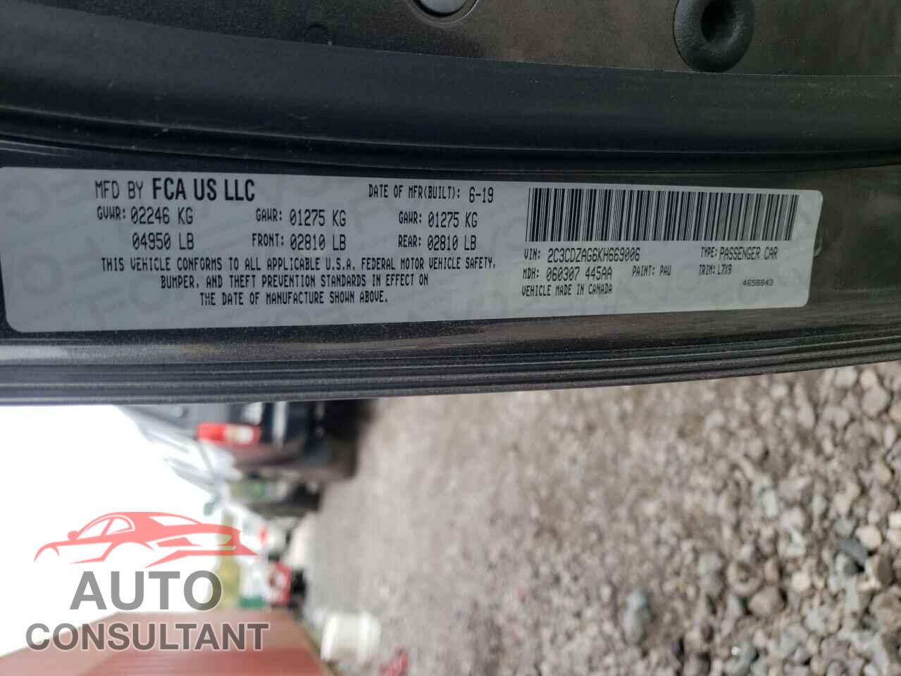 DODGE CHALLENGER 2019 - 2C3CDZAG6KH669006