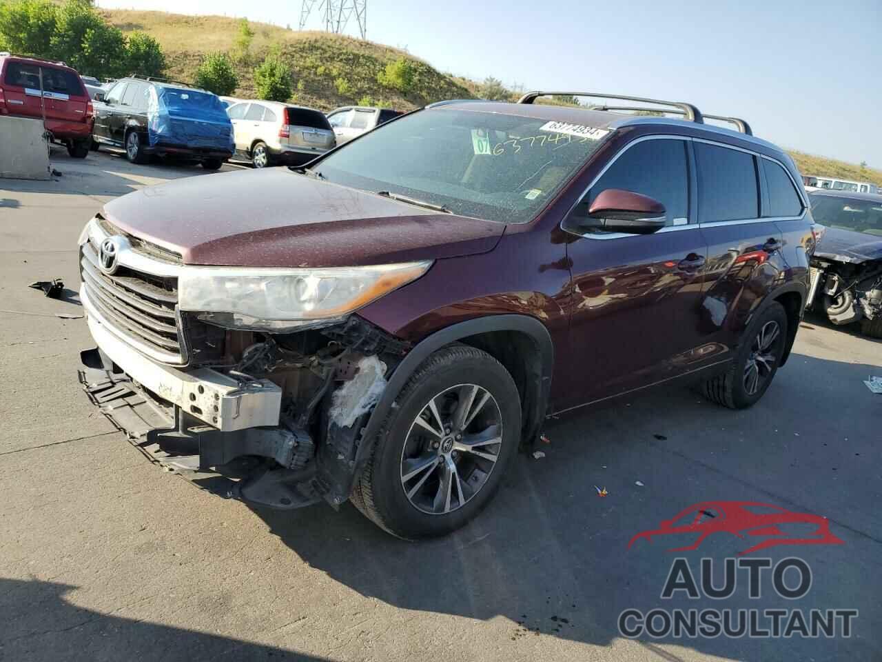 TOYOTA HIGHLANDER 2016 - 5TDJKRFH6GS278635