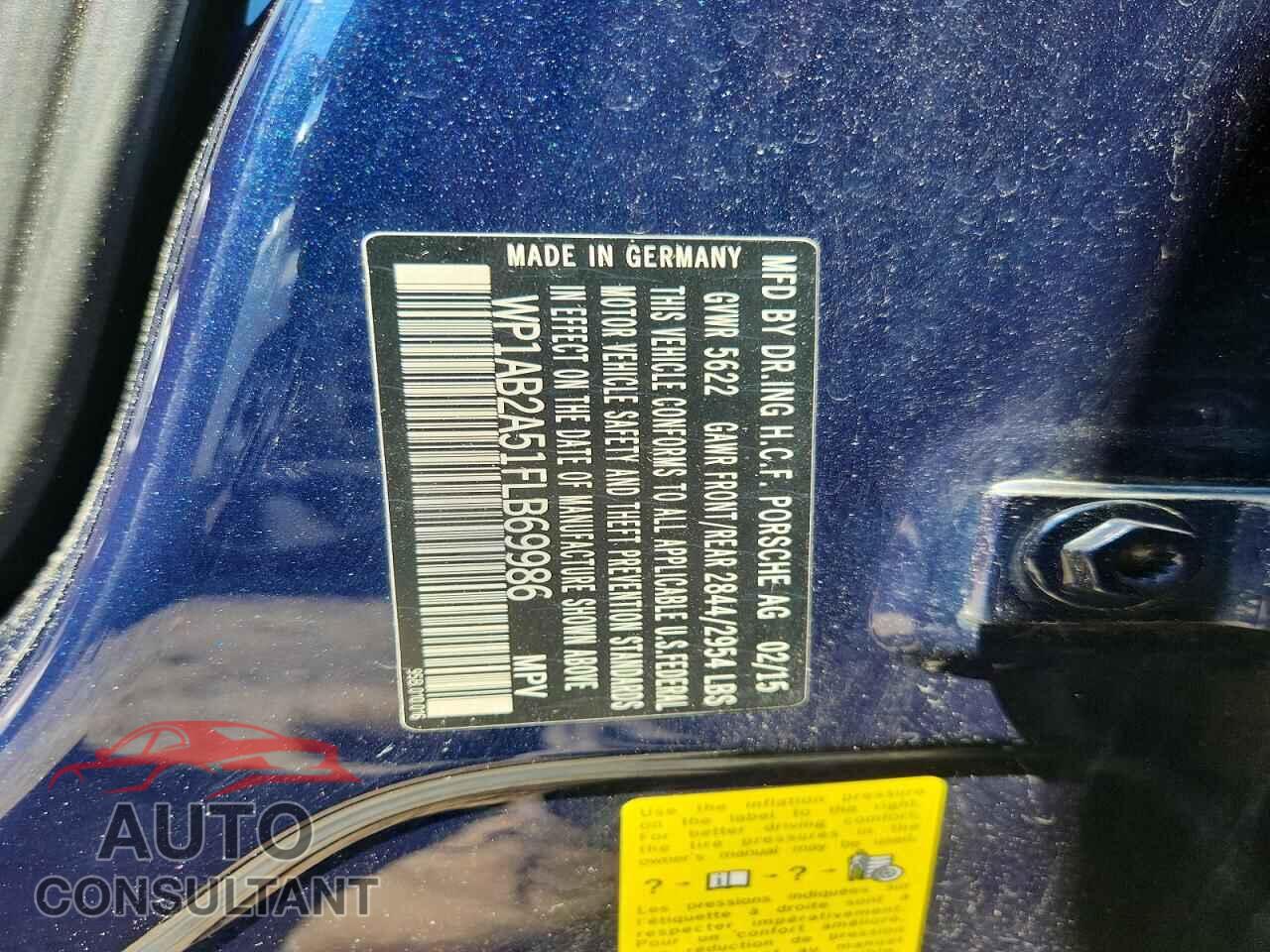 PORSCHE MACAN 2015 - WP1AB2A51FLB69986
