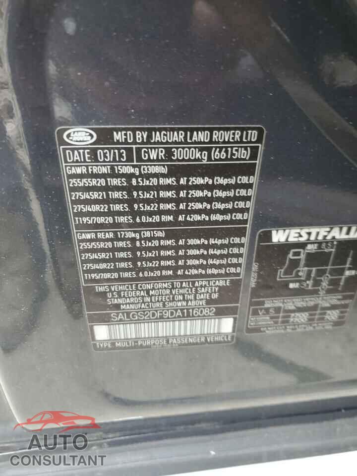 LAND ROVER RANGEROVER 2013 - SALGS2DF9DA116082