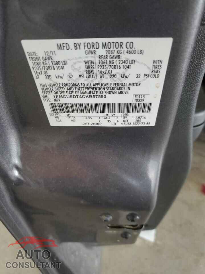 FORD ESCAPE 2012 - 1FMCU9D74CKB57550