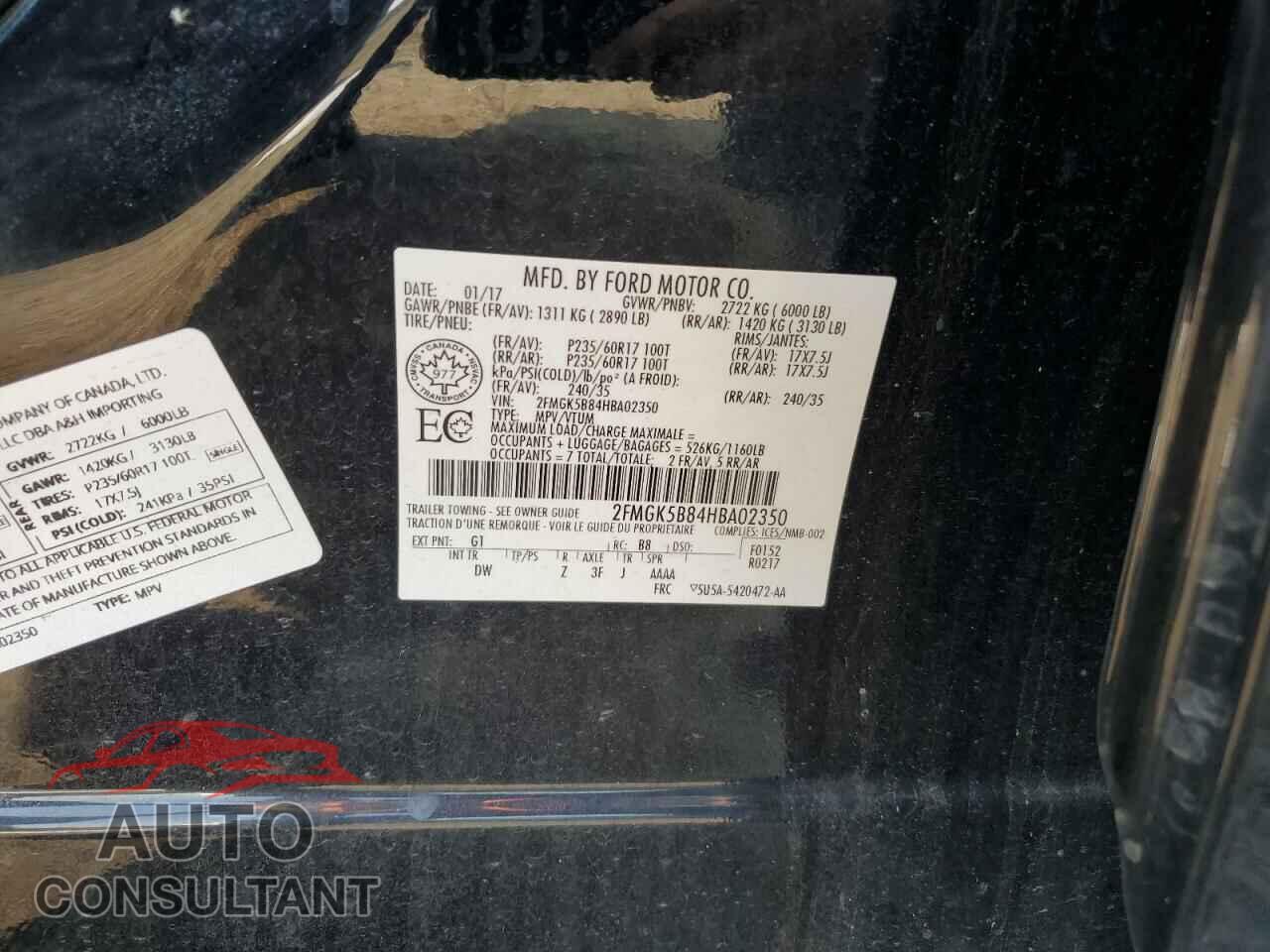 FORD FLEX 2017 - 2FMGK5B84HBA02350