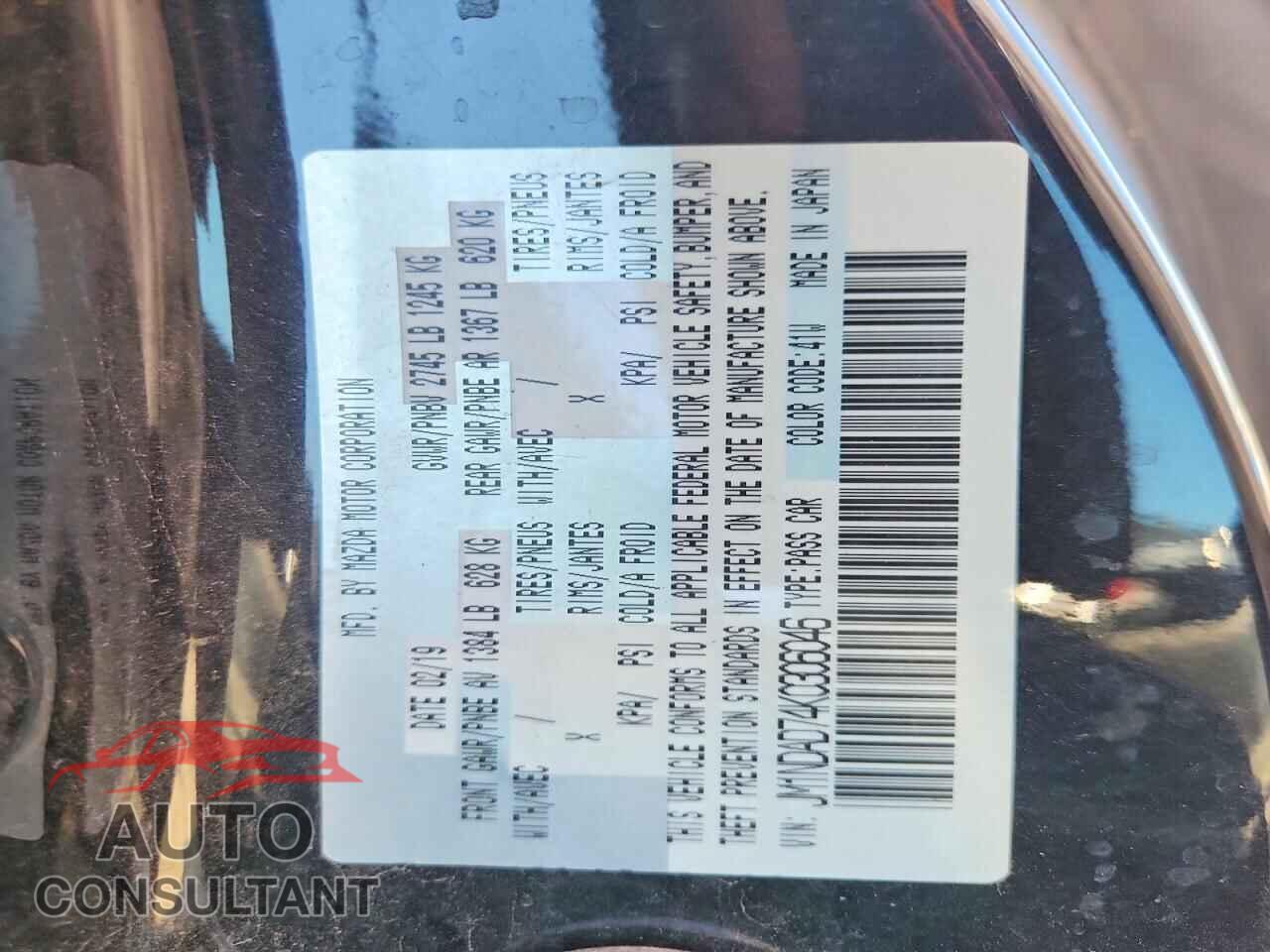 MAZDA MX5 2019 - JM1NDAD74K0306046