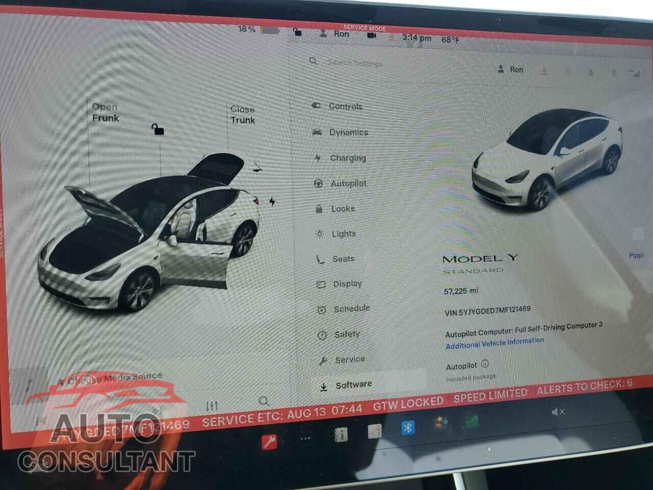 TESLA MODEL Y 2021 - 5YJYGDED7MF121469