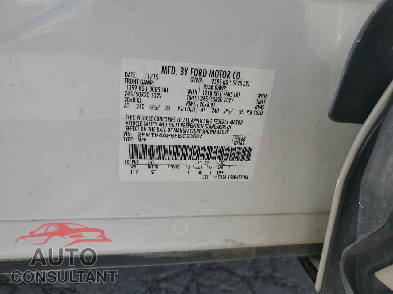 FORD EDGE 2015 - 2FMTK4AP6FBC23527