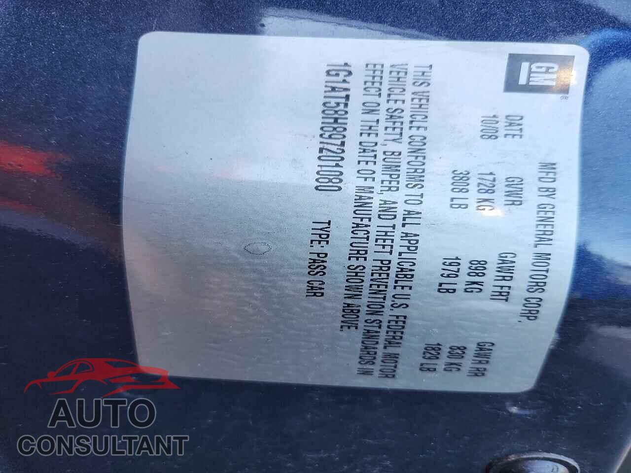CHEVROLET COBALT 2009 - 1G1AT58H897201080