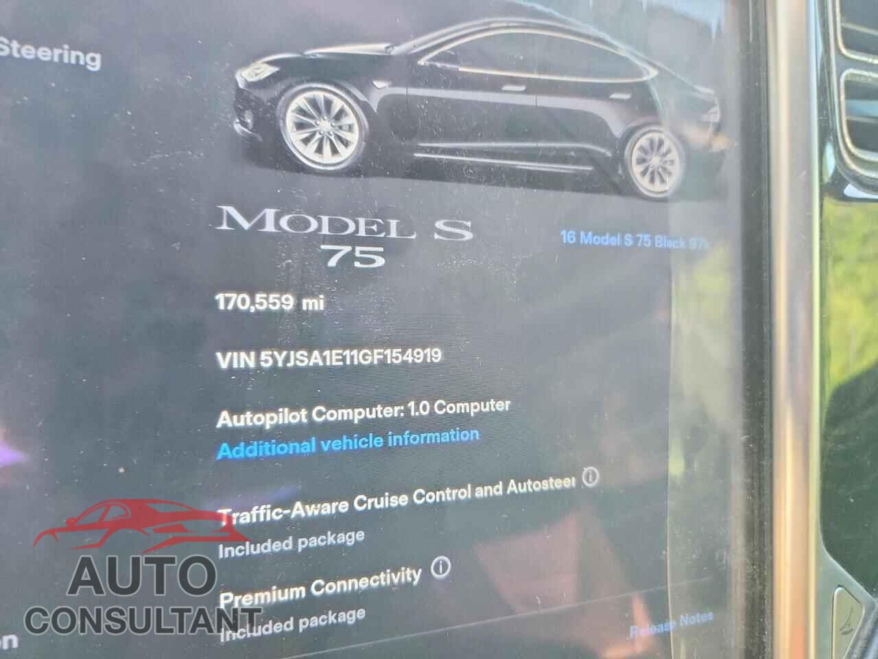 TESLA MODEL S 2016 - 5YJSA1E11GF154919