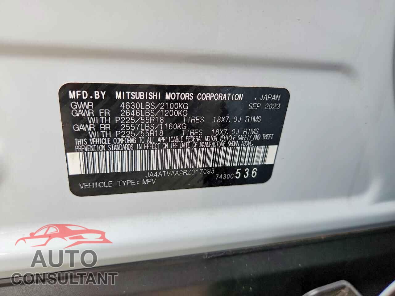 MITSUBISHI ECLIPSE 2024 - JA4ATVAA2RZ017093